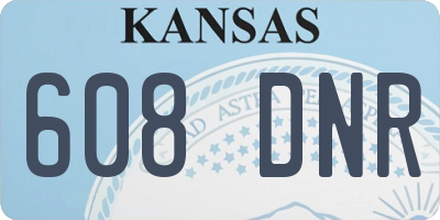 KS license plate 608DNR