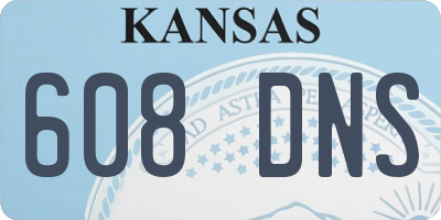 KS license plate 608DNS