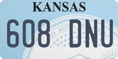 KS license plate 608DNU