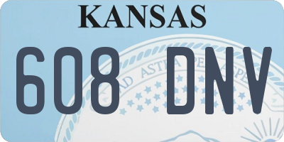 KS license plate 608DNV