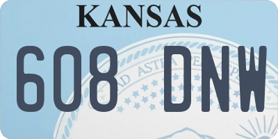 KS license plate 608DNW
