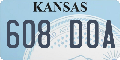 KS license plate 608DOA