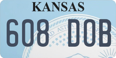 KS license plate 608DOB