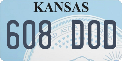 KS license plate 608DOD
