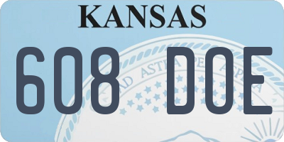 KS license plate 608DOE