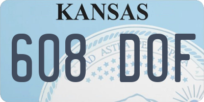 KS license plate 608DOF