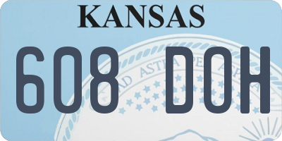 KS license plate 608DOH