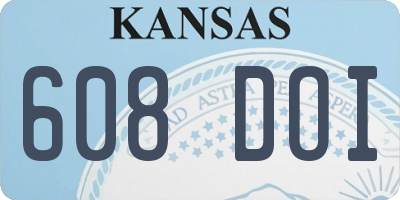 KS license plate 608DOI