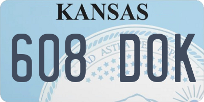 KS license plate 608DOK