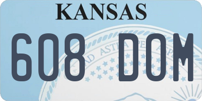 KS license plate 608DOM