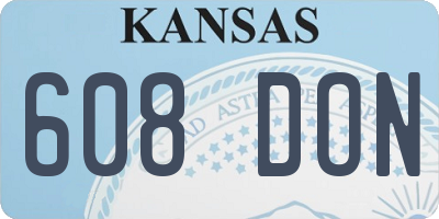 KS license plate 608DON