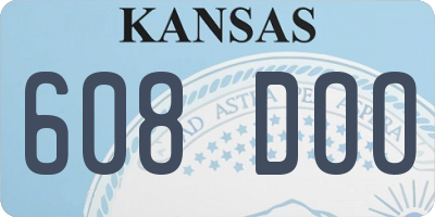 KS license plate 608DOO