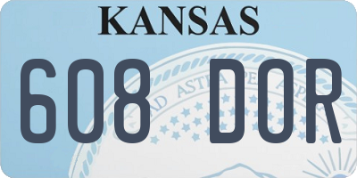 KS license plate 608DOR