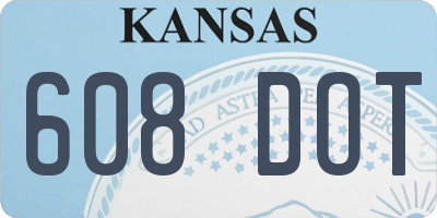 KS license plate 608DOT