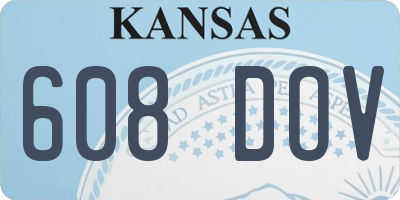KS license plate 608DOV