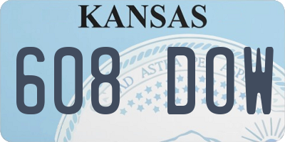 KS license plate 608DOW