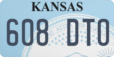 KS license plate 608DTO