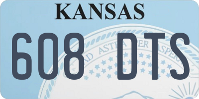 KS license plate 608DTS