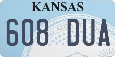 KS license plate 608DUA