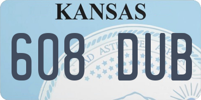 KS license plate 608DUB