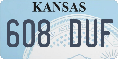 KS license plate 608DUF