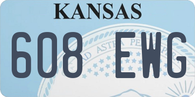 KS license plate 608EWG