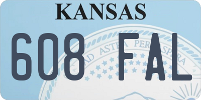 KS license plate 608FAL