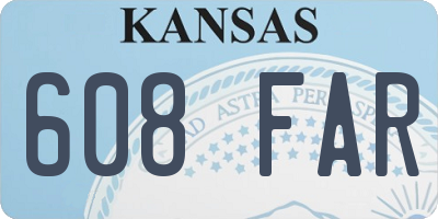 KS license plate 608FAR