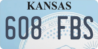 KS license plate 608FBS