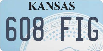 KS license plate 608FIG