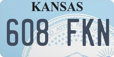 KS license plate 608FKN