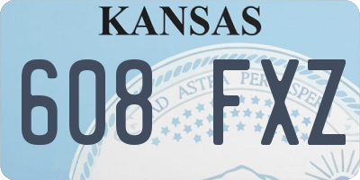 KS license plate 608FXZ