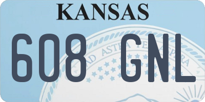 KS license plate 608GNL