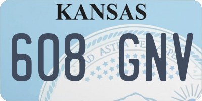 KS license plate 608GNV