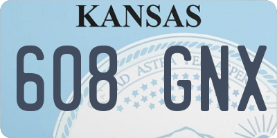 KS license plate 608GNX