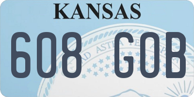 KS license plate 608GOB