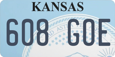 KS license plate 608GOE