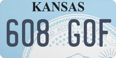 KS license plate 608GOF