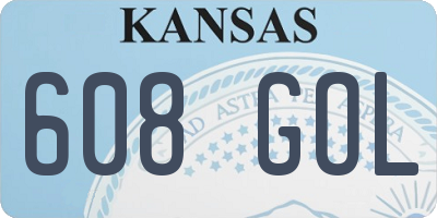 KS license plate 608GOL