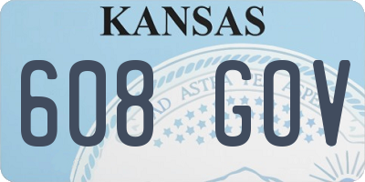 KS license plate 608GOV