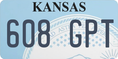 KS license plate 608GPT