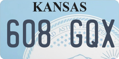 KS license plate 608GQX