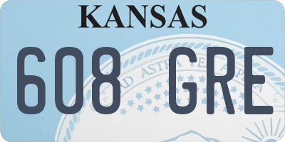 KS license plate 608GRE