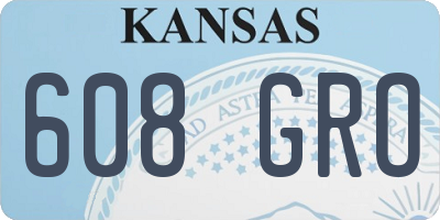 KS license plate 608GRO