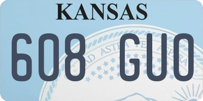 KS license plate 608GUO