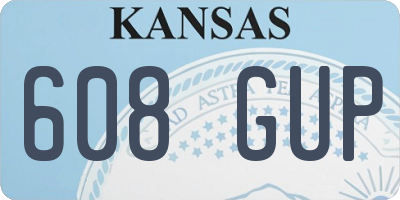 KS license plate 608GUP