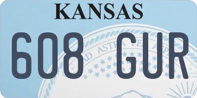 KS license plate 608GUR