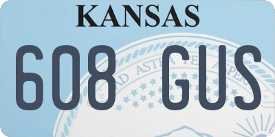 KS license plate 608GUS