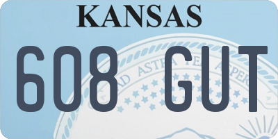 KS license plate 608GUT