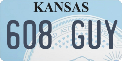 KS license plate 608GUY